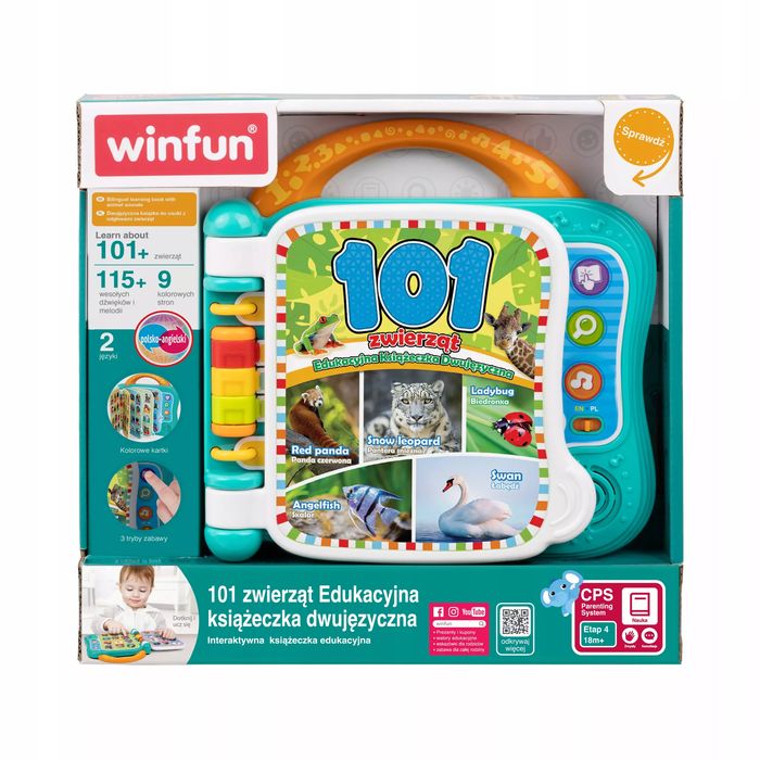 Edukacyjna książeczka dwujęzyczna 101 Zwierząt Smily Play 18m+. Smily Play. Nowy Produkt