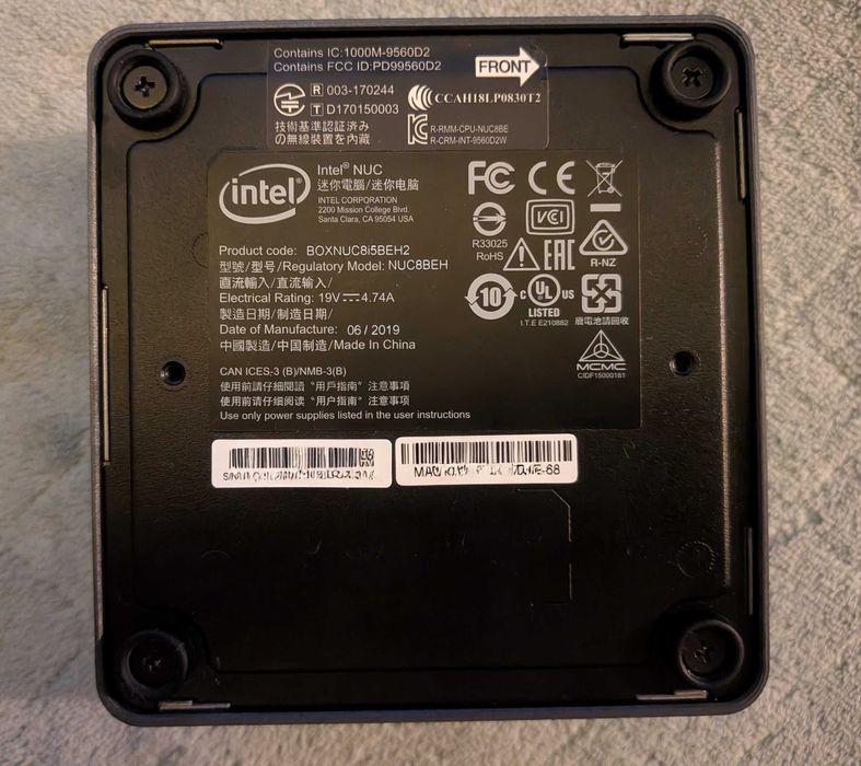 Міні ПК Intel NUC8BEH i5-8259U/16Gb RAM/SSD 512+240Gb/Win 11 Pro