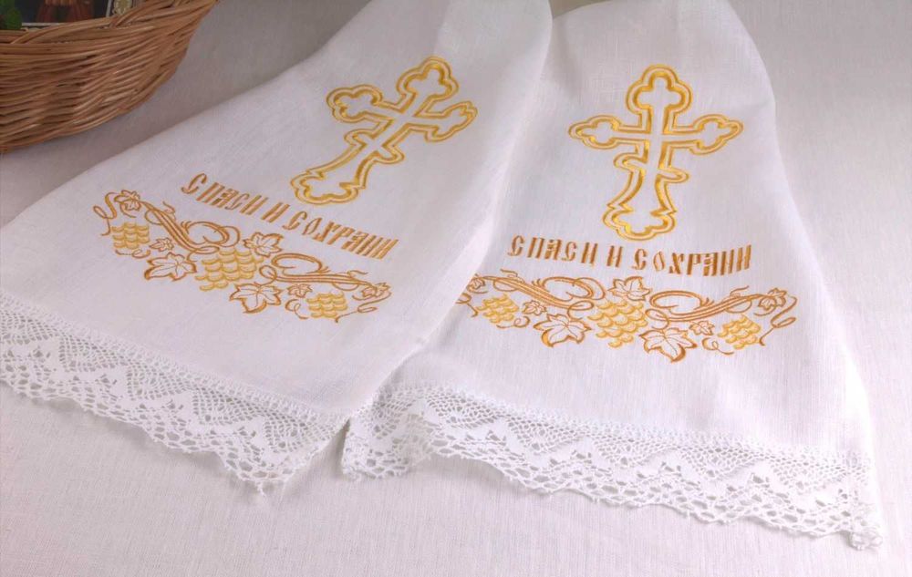 Bieżnik na ikonę, ślub prawosławny, cerkiew.