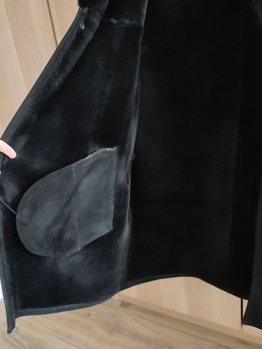 Kożuch / płaszcz męski prawdziwa skóra, futro norki