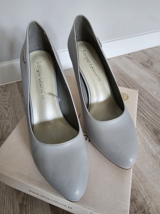 Buty czółenka szare Sergio Leone