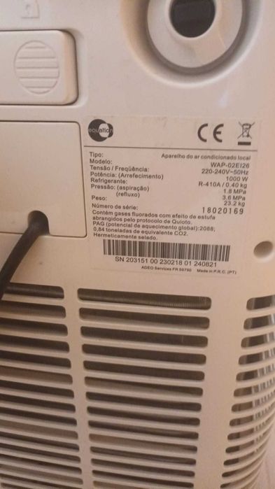 Ar Condicionado Portátil Equation 9000 BTU – Pouco uso