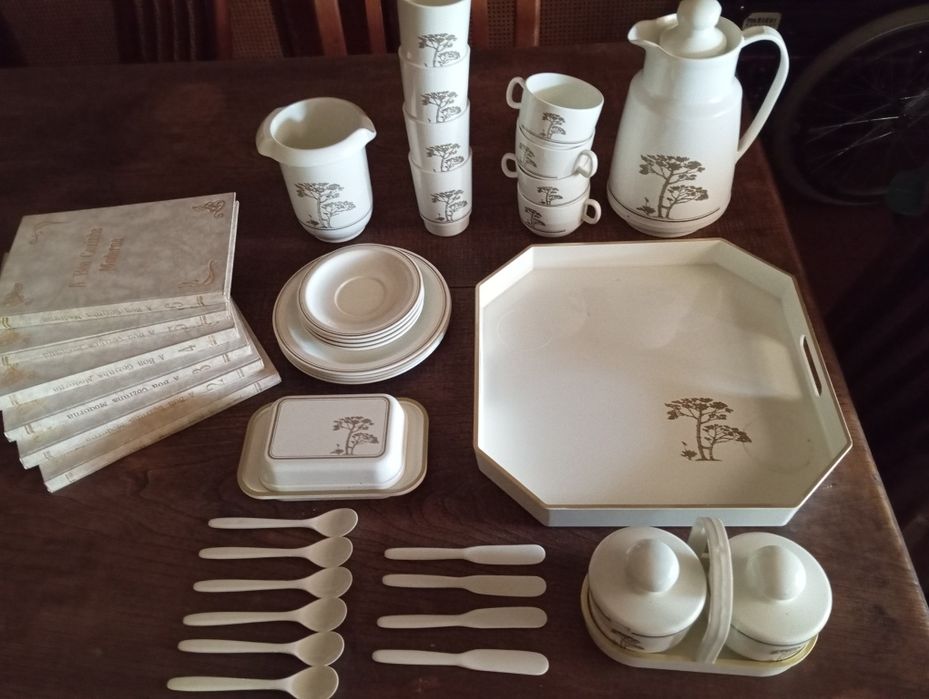 Serviço Plástico + Colecção Livros "A Boa Cozinha Moderna" Vintage