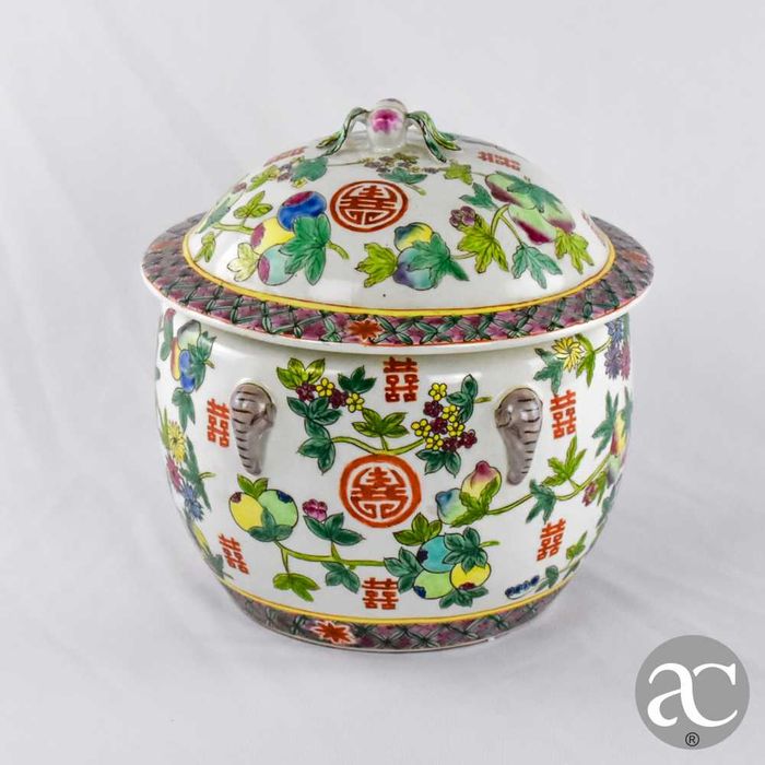 Terrina / panela, China, símbolo dupla felicidade, Período República
