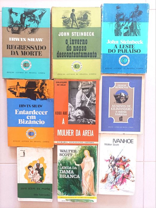 Livros antigos - Romances (John Steinbeck / Walter Scott / Irwin Shaw)
