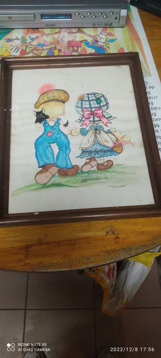 Quadro pintado a mão com 40 anos