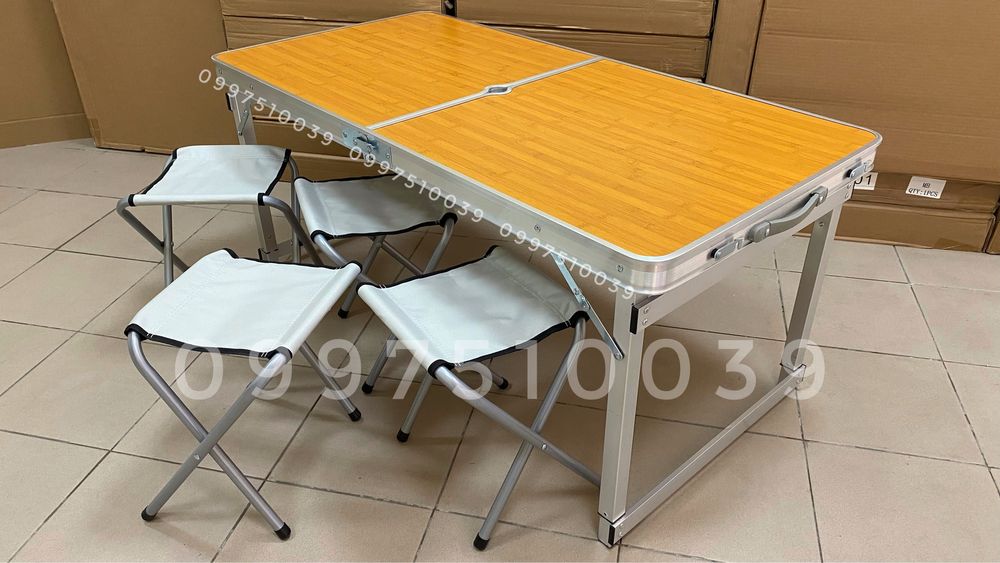 УСИЛЕННЫЙ стол + 4 стула. Столик для пикника рыбалки стіл розкладний