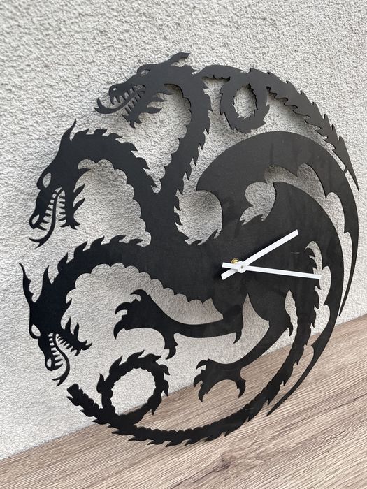 Zegar Gra o Tron herb Targaryen, cichy mechanizm