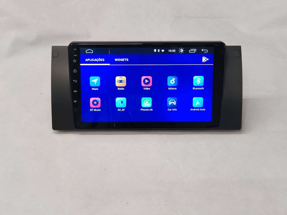 Rádio BMW E39 Android 13 WiFi GPS Novo com Garantia Ecrã 9 Polegadas