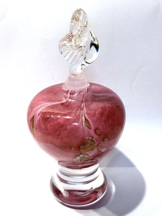 Lindissimo pesado frasco de perfume Murano com incrustações em ouro