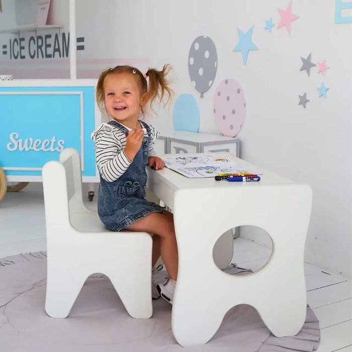 Комплект дитячих меблів столик та стільчик 70×45×51 стіл та стілець