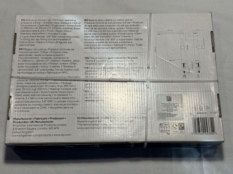 Bateria zlewozmywakowa GoodHome Havarti srebrna