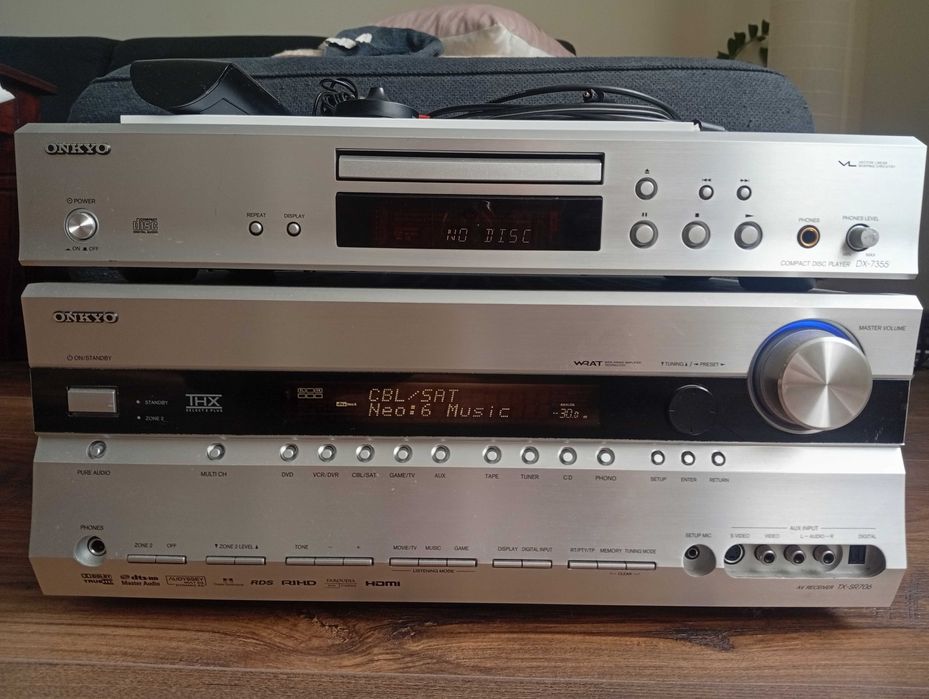 Amplituner ONKYO TX SR706 z odtwarzaczem CD ONKYO DX-7355