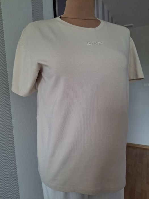 Koszulka t-shirt damski beżowy Lila Lou polski producent