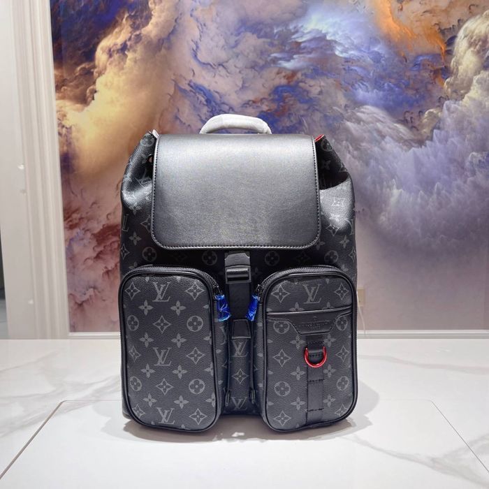 Рюкзак Louis Vuitton мужской черный портфель ранец кожаный оригинал