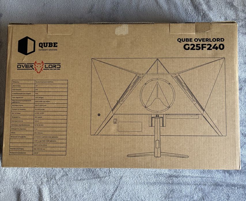 Монітор ігровий QUBE OVERLORD G25F240