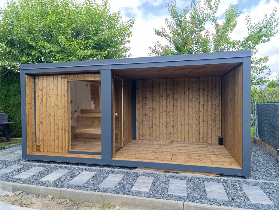Sauna ogrodowa izolowana kompletna z piecem