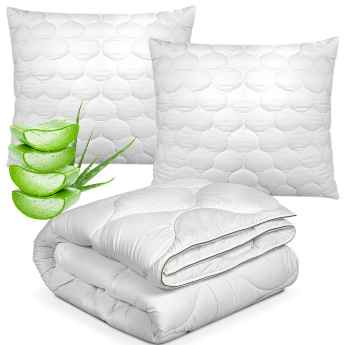 Kołdra i Poduszki 200×220 + 2x 70×80 Aloevera