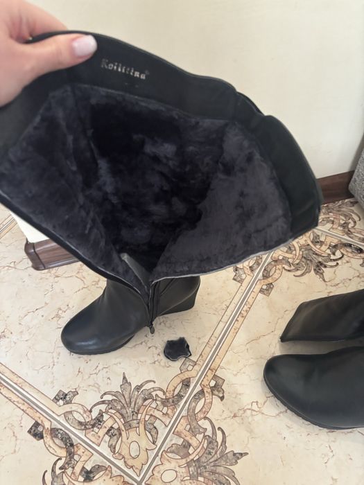 Зимові шкіряні чоботи