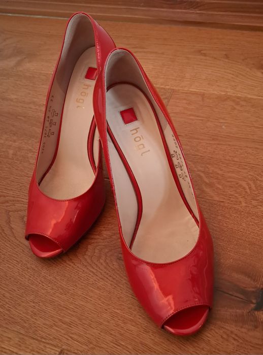 Czerwone szpilki open toe 38,5