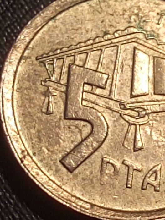 5 pesetas Espanha 1995 - Astúrias - Com erro - Soberba