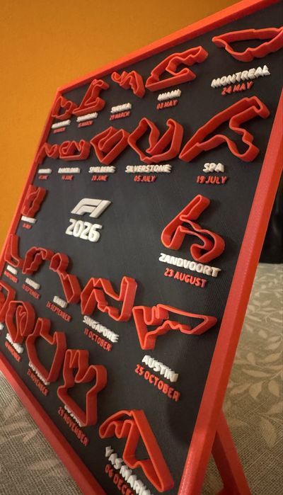 Calendário em relevo F1