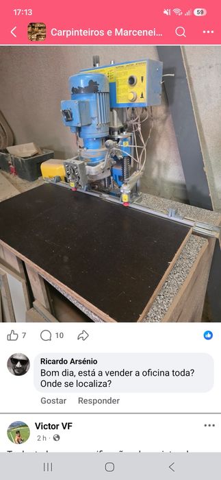 Engenho de furar e colocar dobradiças