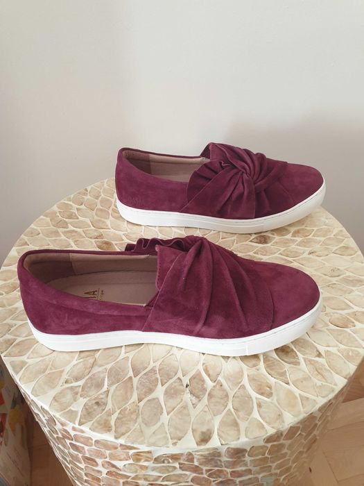 Buty mokasyny Dasia burgundowe 38 skóra trampki bordowe