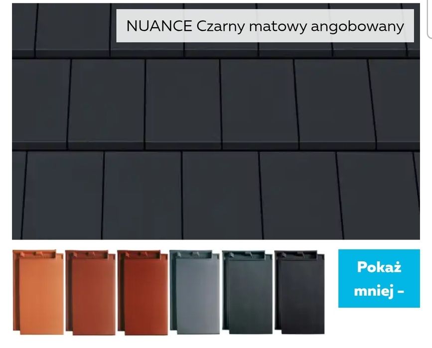 Dachówka CREATON DOMINO czarna angoba,  podstawowa i gąsior