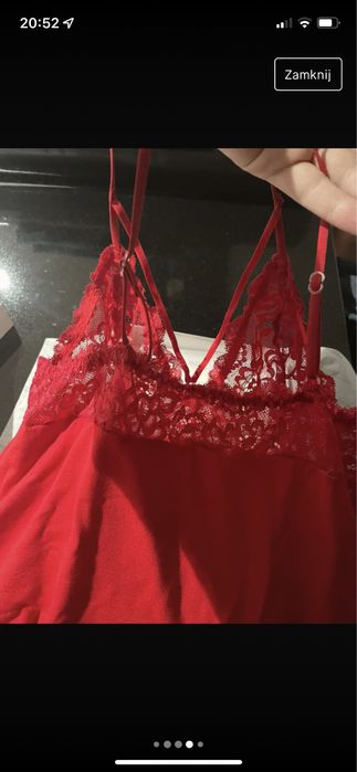 Koszulka nocna donna lulu czerwona s 36