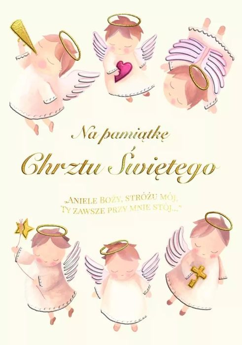 Karnet A5 Chrzest - Aniołki. Henry. Nowy Produkt