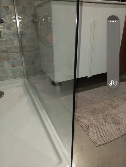 Vidro de polibam, para WC 120x195 , inclui barra travamento e lateral