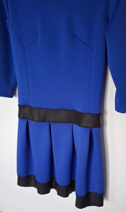 Super sukienka na okazje i nie tylko Kobalt + ekoskóra