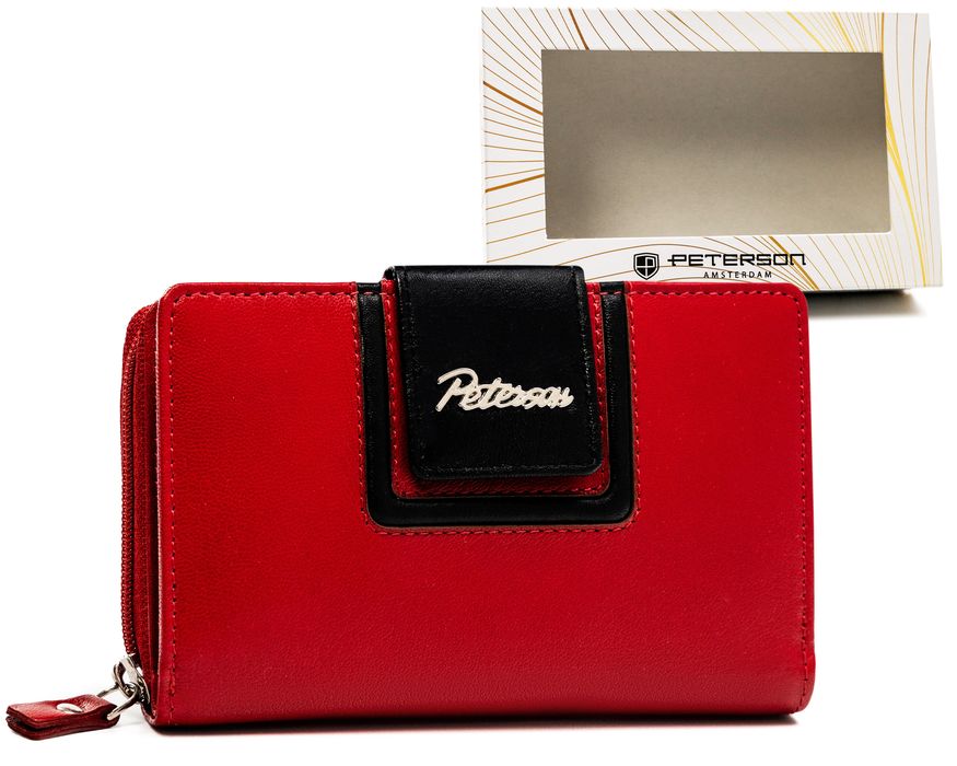 Portfel skórzany PTN KA-28-9665 Red/Black