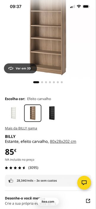2 Estantes Billy + 2 extensões de altura