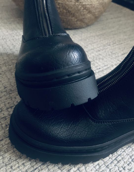 Zara Man buty botki glany 44 derby skórzane eko skóra