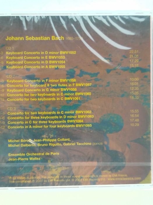 Bach Keyboard Concertos 3CD Beroff Collard Dalberto Rigutto Tacchino