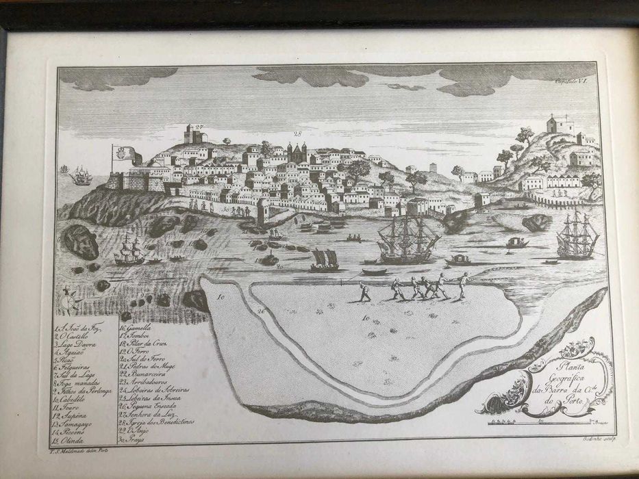 Gravura do antigo Porto, quadro em bom estado ofereço portes de envio