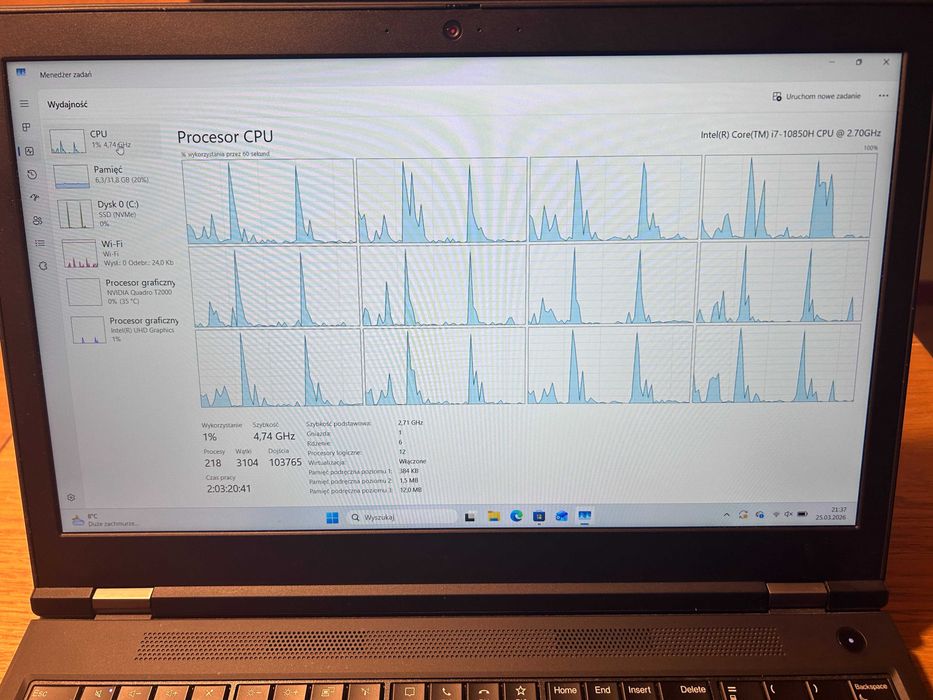 Lenovo ThinkPad P15 Gen 1 i7-10850H 32GB/500GB