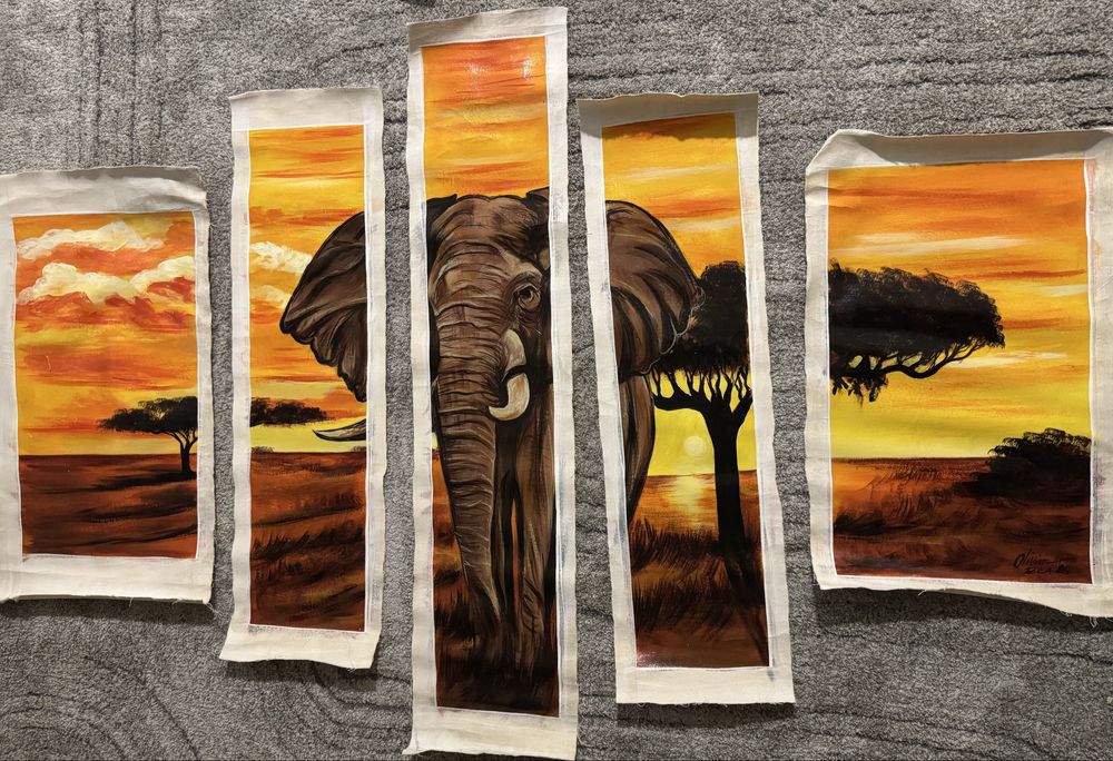 Vendo quadros pintados a mao oriundos de africa