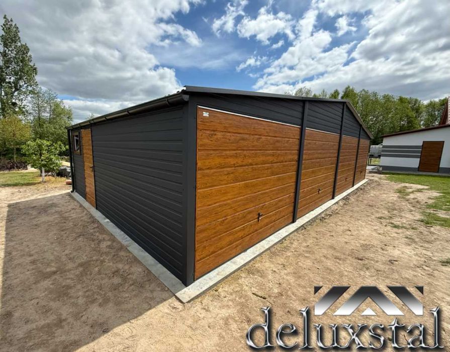 Garaze blaszane garaz 12x6 konstrukcja ocynkowana poziom