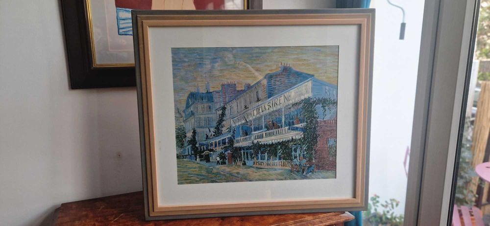 Barwna litografia Restauracja de la Sirene w Asnieres Vincent van Gogh