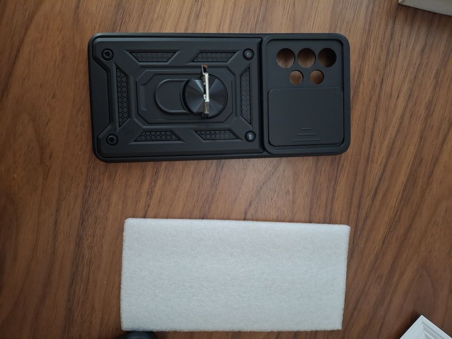 Capa a53 5G com protecção de câmara deslizante e anel 360