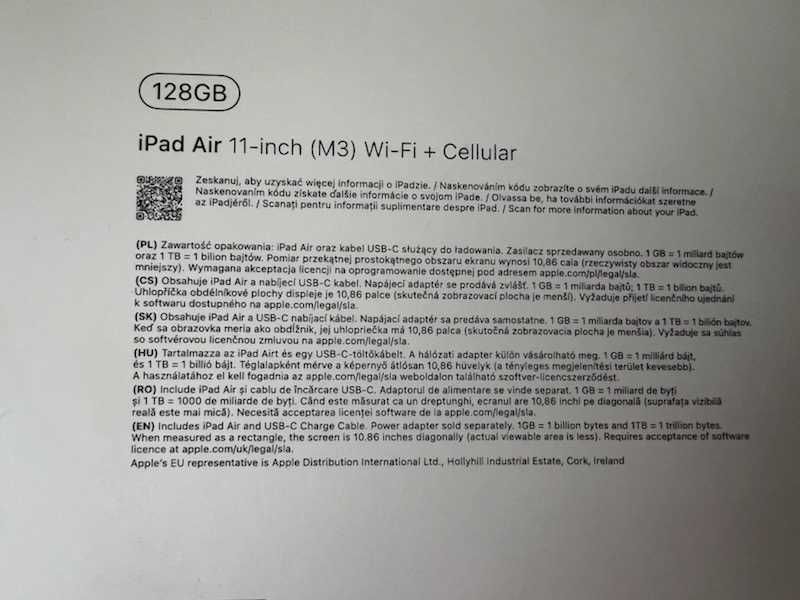 iPad Air M3  2025 Wi-Fi +Cellular