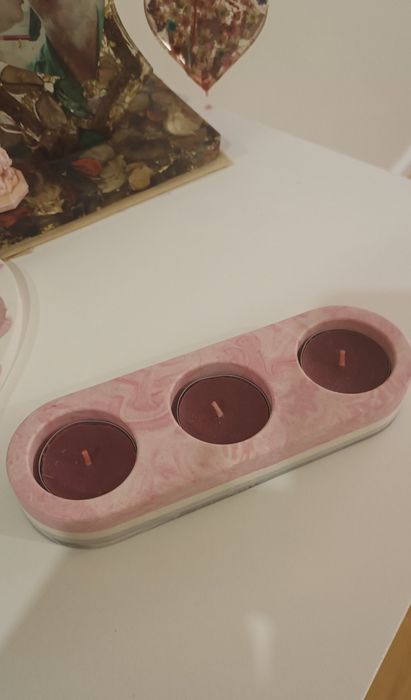 Porta velas em jesmonite