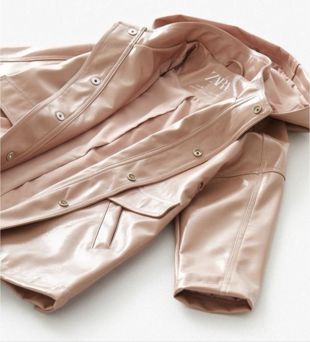 Плащ лаковый тренч zara, 116 см