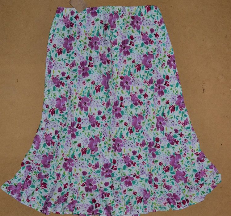 466^ laura ashley spódnica w gumkę 100% len 42/44