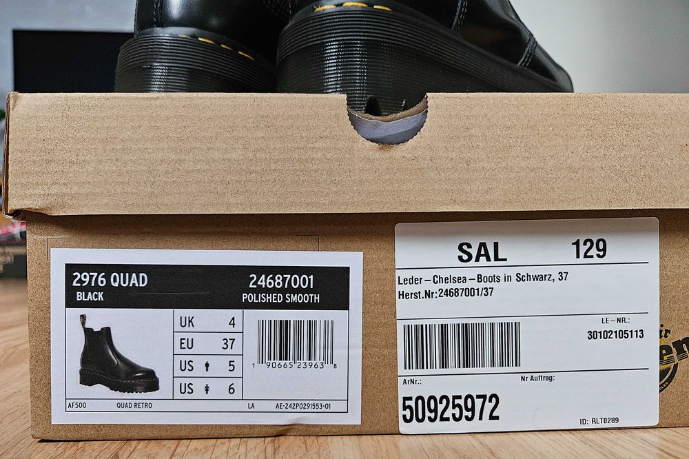 Dr. Martens sztyblety 2976 Quad Smooth Leather Platform Chelsea Boots