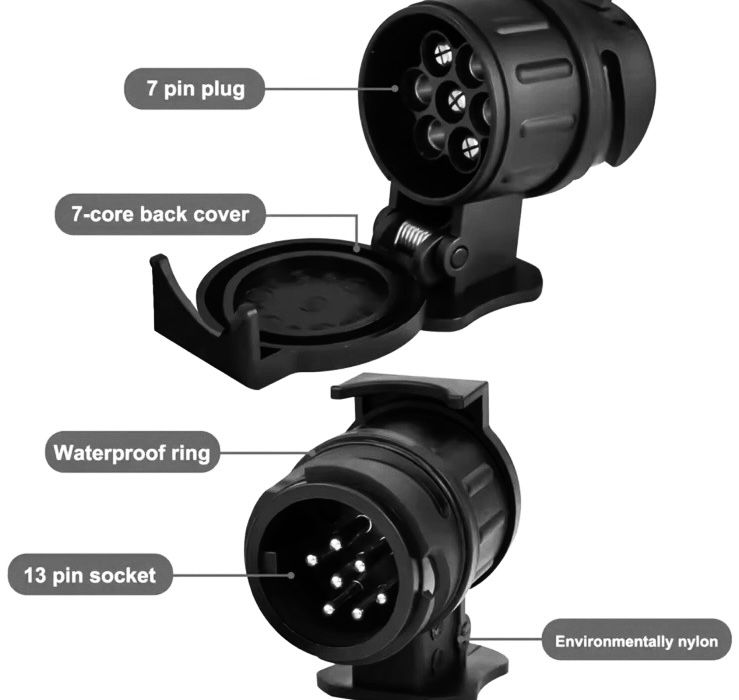 Для причепів перехідник штеккера причепа з 13 пін на 7 пін мото