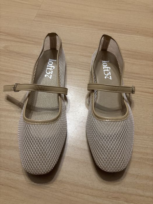 Siateczkowe baleriny na pasku loft37